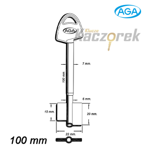 Zasuwowy 066 - AGA 50G 100 mm kl. B - klucz surowy